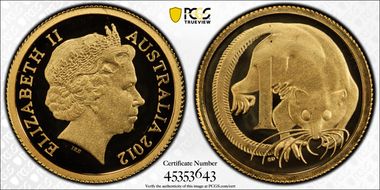 2012 1C Feather-Tailed Glider 0.5g Gold PR69DCAM