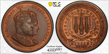 1902 Medal Edward VII Coronation Ae MS63BN