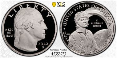2022-S 25C Dr. Sally Ride-Silver PR70DCAM