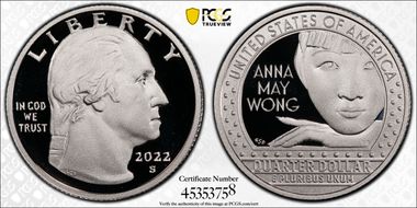 2022-S 25C Anna May Wong-Silver PR70DCAM
