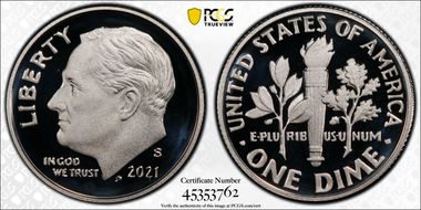 2021-S 10C Silver PR69DCAM