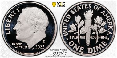 2022-S 10C Silver PR70DCAM