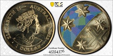 2022 $1 Great Aussie Coin Hunt - 'X' Crux - Colorized MS64