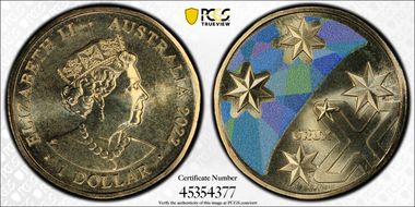 2022 $1 Great Aussie Coin Hunt - 'X' Crux - Colorized MS68