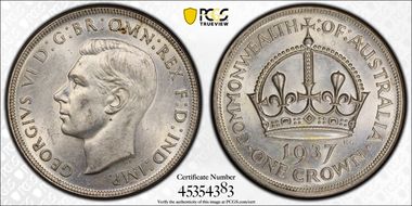 1937 Crown KM-34  Ag AU58