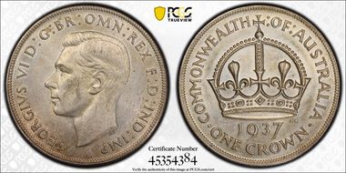 1937 Crown KM-34  Ag AU58