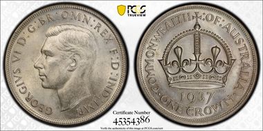 1937 Crown KM-34  Ag MS62