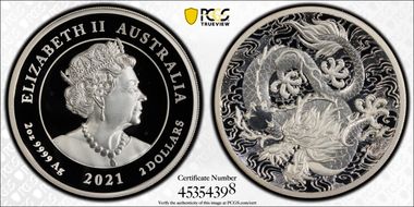 2021-P $2 Dragon High Relief PR70DCAM