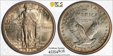 1916 25C Standing Liberty MS64FH