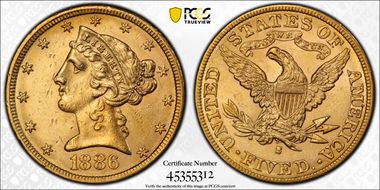 1886-S $5 N1