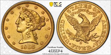 1905-S $5 N1