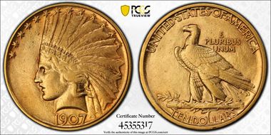1907 $10 Indian XF45