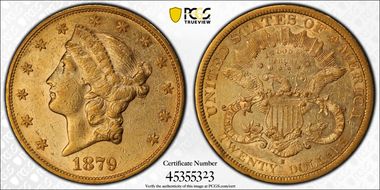 1879-S $20 XF45