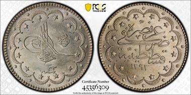 AH1293//33 (1908) 10 Kur KM-738 MS62