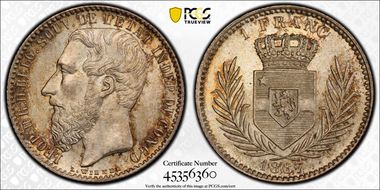 1887 1 Fr KM-6  Ag MS65