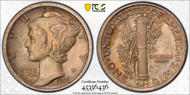 1916 10C Mercury MS63FB