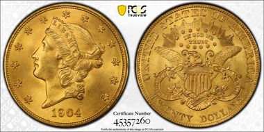 1904 $20 MS66