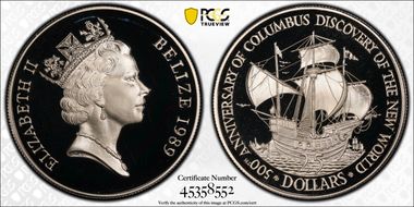 1989 $25 Columbus KM-97 PR69DCAM