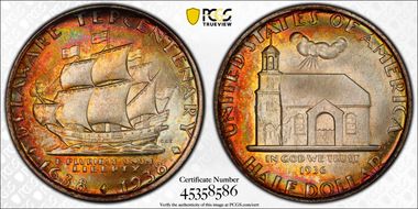 1936 50C Delaware MS68