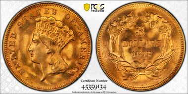 1878 $3 MS65+ 