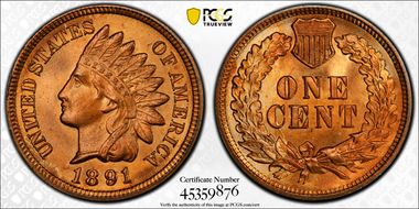 1891 1C MS66RD
