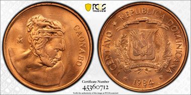 1984-Mo 1C KM-64 Cu/Zn MS67RD