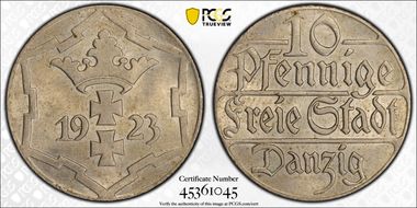 1923 10 Pfg MS64