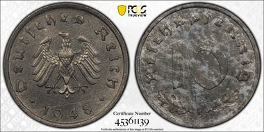 1948-F 10 Pfg J-375 MS63