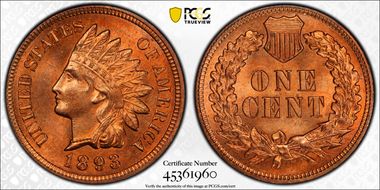 1893 1C MS66RD