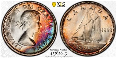 1953 10C No Strap MS64