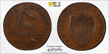 1787 NJ 1/2P No Sprig AP, Maris 52-i AU55BN