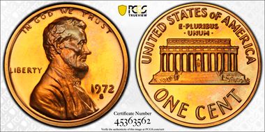 1972-S 1C PR67RD