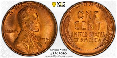 1941-D 1C MS67RD