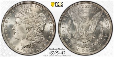 1887 $1 MS66