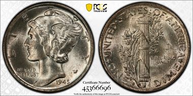 1945-S 10C Micro S, FS-512 MS66