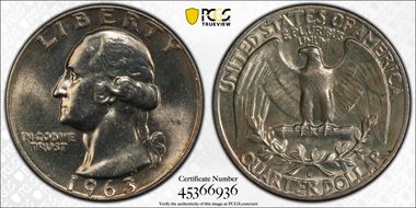 1963-D 25C MS64