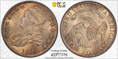 1819/8 50C Large 9 MS64+