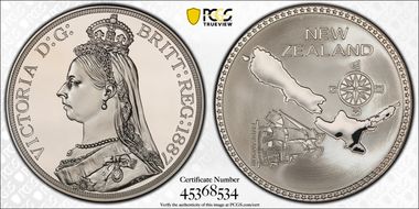 "1887" Crown INA Retro Fantasy Victoria  Ag 25.g PR68DCAM