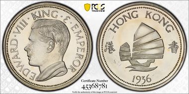"1936" Crown FM45c Ag Edward VIII Fantasy PR64CAM