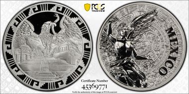 (2016)-Mo Medal "Mexican Elements" Ag 1oz Later Type PR69DCAM