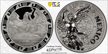 (2016)-Mo Medal "Mexican Elements" Ag 1oz Later Type PR69DCAM
