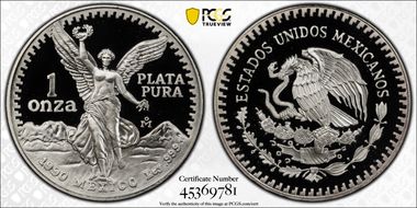 1990-Mo Onza Libertad Ag PR69DCAM