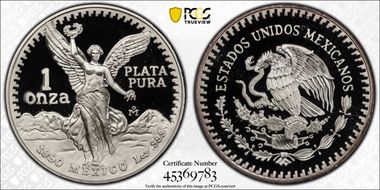 1990-Mo Onza Libertad Ag PR69DCAM
