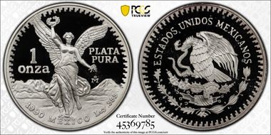 1990-Mo Onza Libertad Ag PR69DCAM