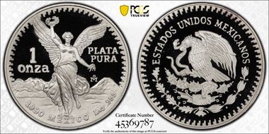 1990-Mo Onza Libertad Ag PR69DCAM