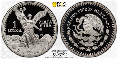 1990-Mo Onza Libertad Ag PR68DCAM