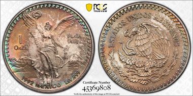 1992-Mo Onza Libertad Ag MS67