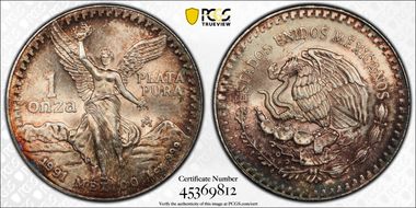 1991-Mo Onza Libertad Ag T1 - PLATA PURA MS67