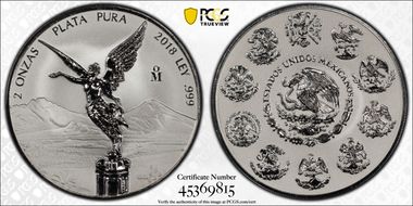 2018-Mo 2 Onza Libertad Rev PR-2pc Set Silver PR69