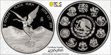 2018-Mo 2 Onza Libertad Ag PR69DCAM